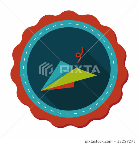 paper airplane flat icon with long shadow 15257275