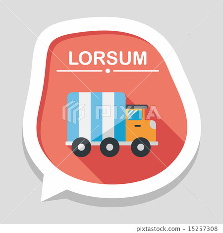 Transportation truck flat icon with long shadow,eps10 Transportation truck flat icon with long shadow,eps10 15257308