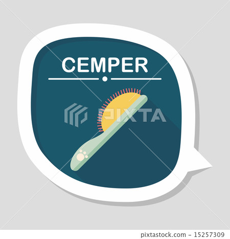 Pet dog brush flat icon with long shadow,eps10 Pet dog brush flat icon with long shadow,eps10 15257309