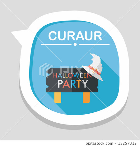 Halloween party sign flat icon with long shadow,eps10 Halloween party sign flat icon with long shadow,eps10 15257312