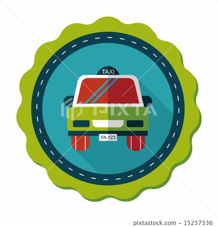 taxi flat icon with long shadow,eps10 15257336