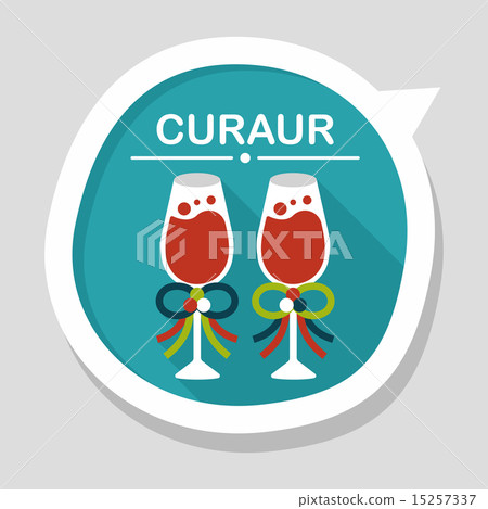 wedding champagne flat icon with long shadow,eps10 15257337