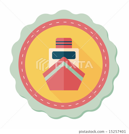 boat flat icon with long shadow - Stock Illustration [15257401] - PIXTA