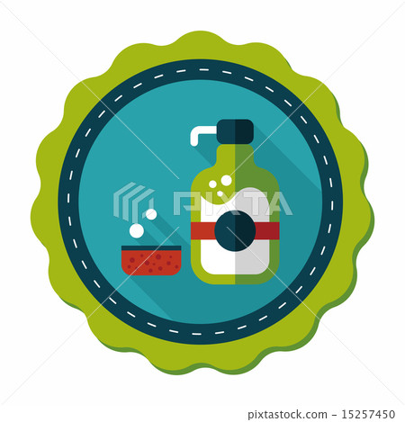 kitchenware dish soap flat icon with long... - Stock Illustration ...