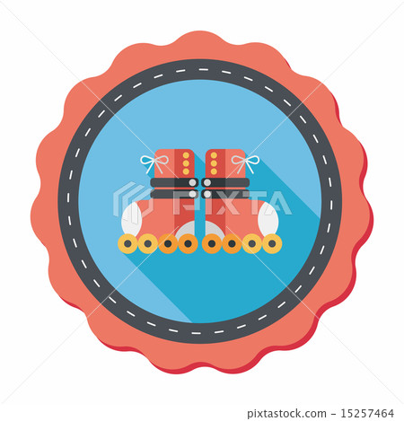 Roller skates flat icon with long shadow,eps10 Roller skates flat icon with long shadow,eps10 15257464