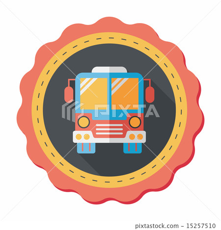 Transportation bus flat icon with long shadow,eps10 Transportation bus flat icon with long shadow,eps10 15257510