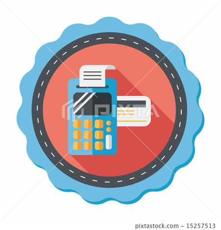 Shopping credit card machine flat icon with long shadow,eps10 Shopping credit card machine flat icon with long shadow,eps10 15257513