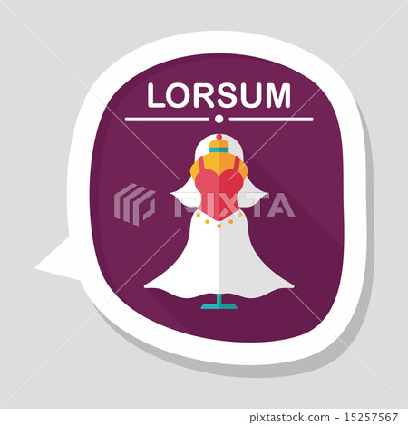 wedding dress flat icon with long shadow,eps10 15257567