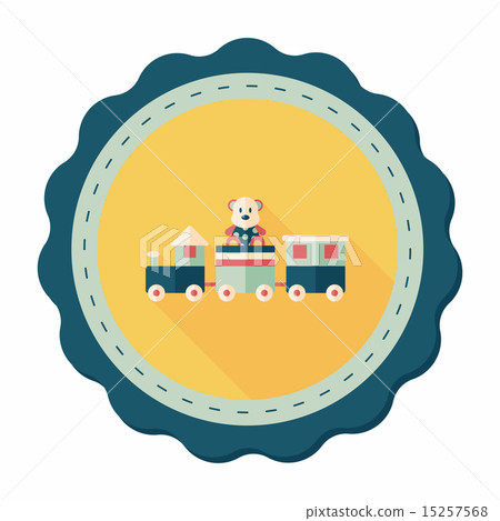 Train toy flat icon with long shadow,EPS 10 15257568
