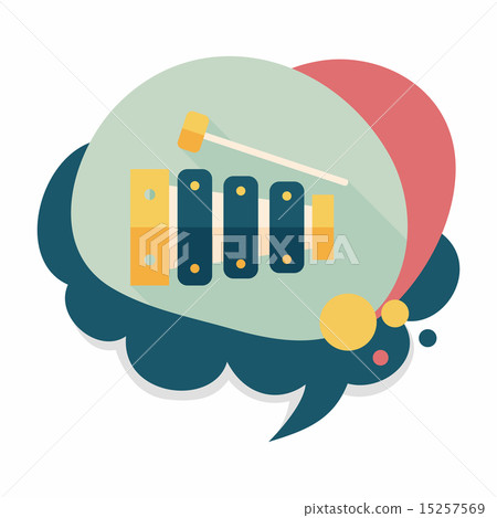 Xylophone flat icon with long shadow,eps10 15257569