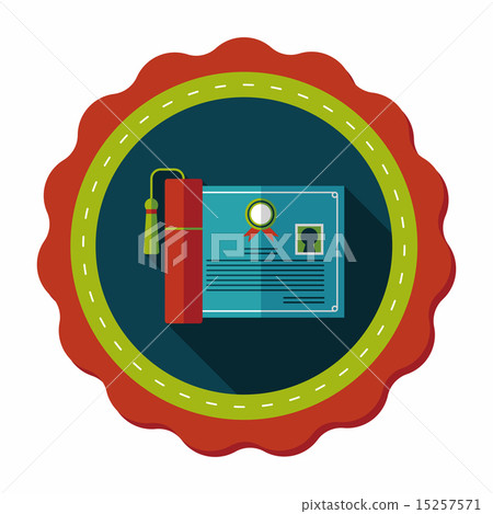 diploma flat icon with long shadow,eps10 15257571