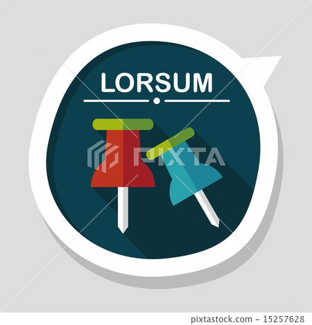 push pin flat icon with long shadow,eps10 15257628