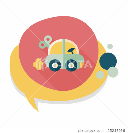 toy car flat icon with long shadow,eps10 15257936