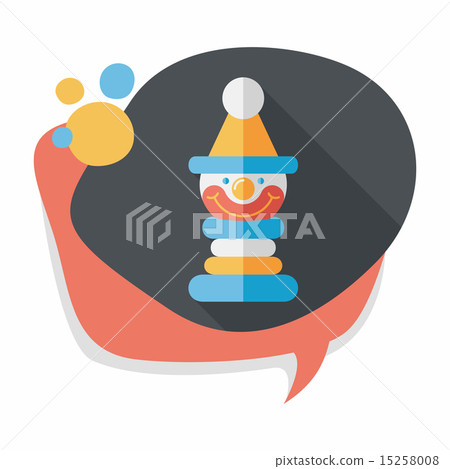 Pyramid toy flat icon with long shadow,eps10 15258008