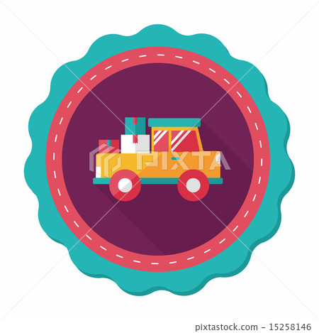 Transportation truck flat icon with long shadow,eps10 15258146