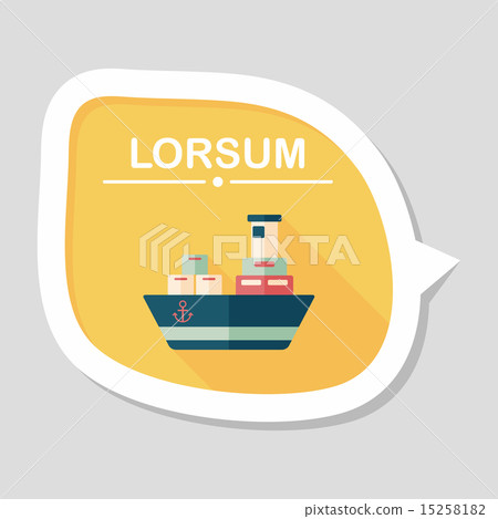 Transportation Container ship flat icon with long shadow,eps10 15258182