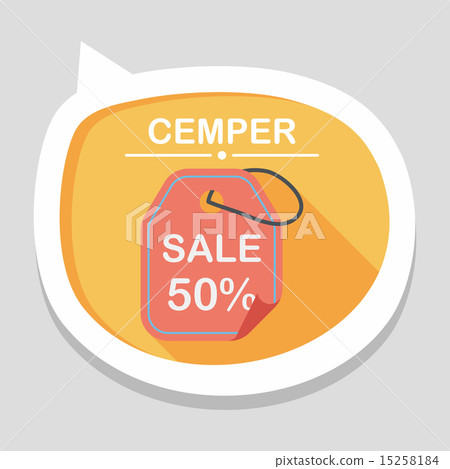shopping sale price tag flat icon with long shadow,eps10 15258184