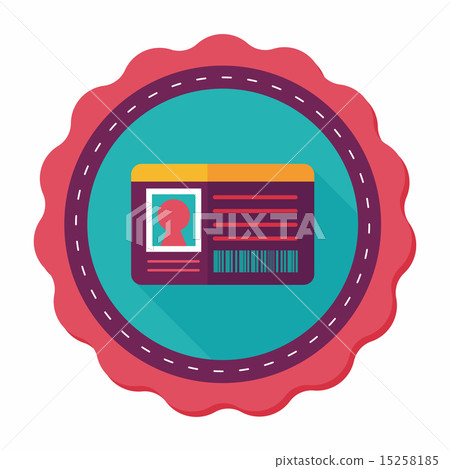 Identification card flat icon with long shadow Identification card flat icon with long shadow 15258185