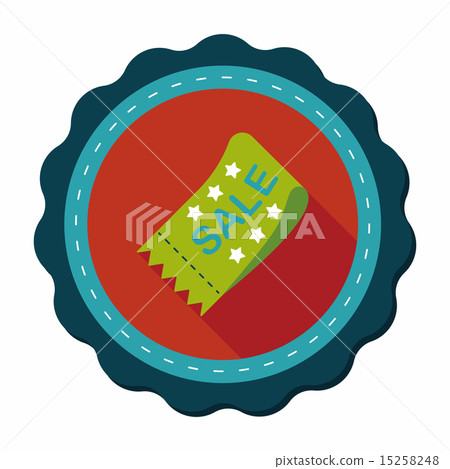shopping sale coupon flat icon with long shadow,eps10 shopping sale coupon flat icon with long shadow,eps10 15258248