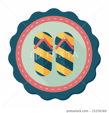 flip flop flat icon with long shadow,eps10 15258389