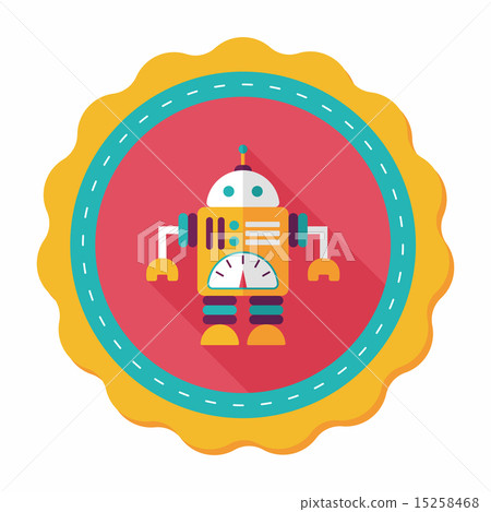 Space robot flat icon with long shadow,eps10 - Stock Illustration ...