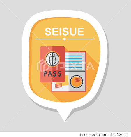 Passport icon, flat icon with long shadow Passport icon, flat icon with long shadow 15258631