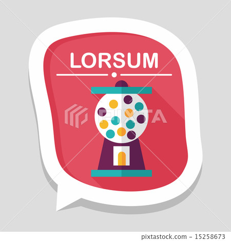 Gum ball Machine flat icon with long shadow,eps10 Gum ball Machine flat icon with long shadow,eps10 15258673