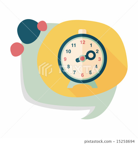 alarm clock flat icon with long shadow,eps10 alarm clock flat icon with long shadow,eps10 15258694