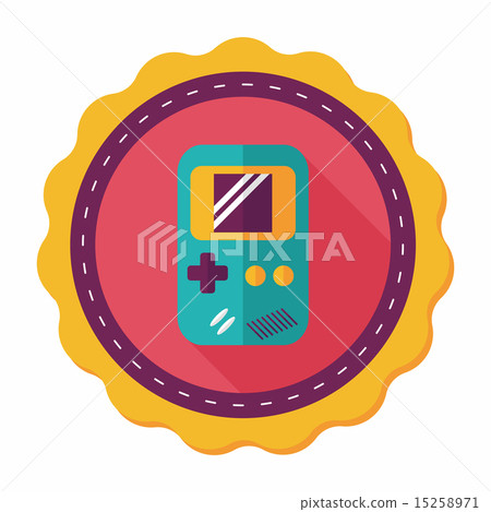 Handheld game flat icon with long shadow,eps 10 15258971