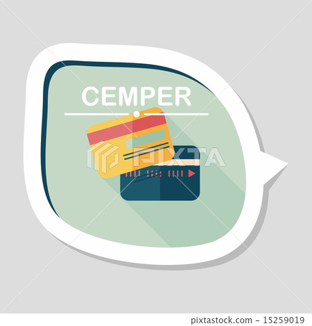 credit card flat icon with long shadow credit card flat icon with long shadow 15259019