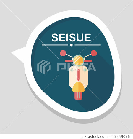 Transportation scooter flat icon with long shadow,eps10 Transportation scooter flat icon with long shadow,eps10 15259056