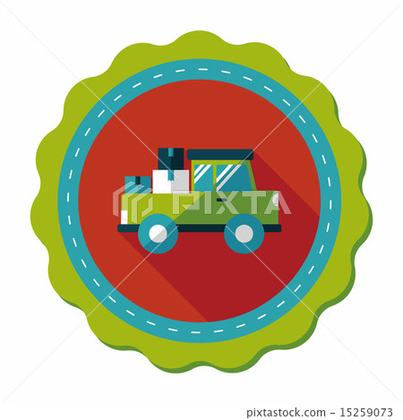 Transportation truck flat icon with long shadow,eps10 Transportation truck flat icon with long shadow,eps10 15259073