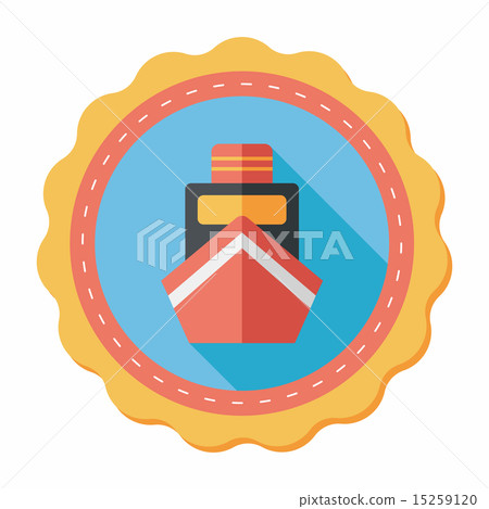 boat flat icon with long shadow - Stock Illustration [15259120] - PIXTA