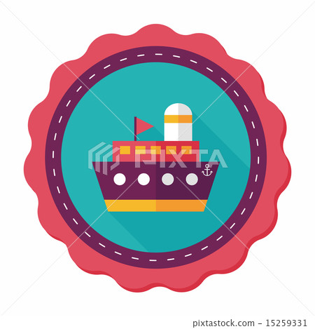 ship boat flat icon with long shadow,eps10 - Stock Illustration ...
