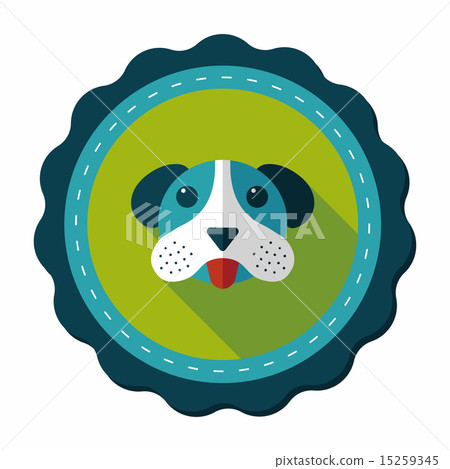 Pet dog flat icon with long shadow, eps10 Pet dog flat icon with long shadow, eps10 15259345