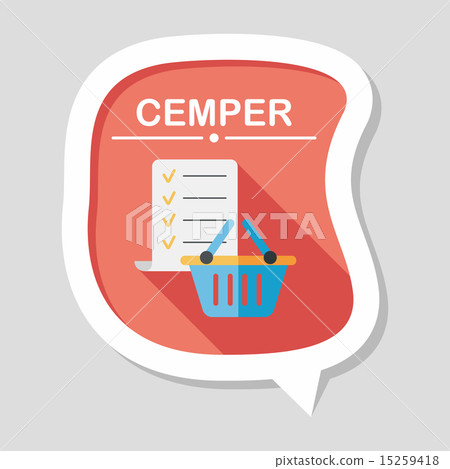 shopping list flat icon with long shadow,eps10 15259418