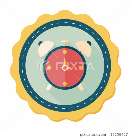 alarm clock flat icon with long shadow,eps10 alarm clock flat icon with long shadow,eps10 15259437