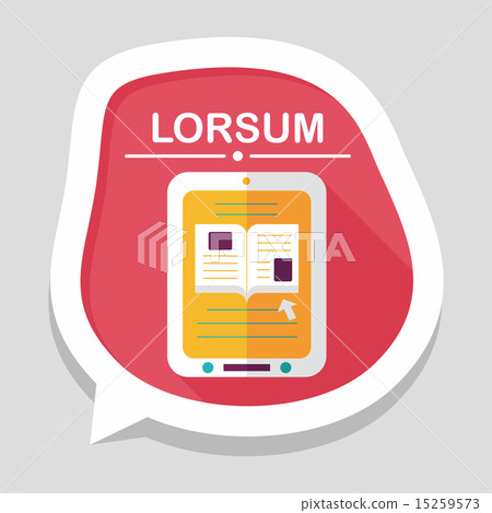 e-learning flat icon with long shadow,eps10 15259573