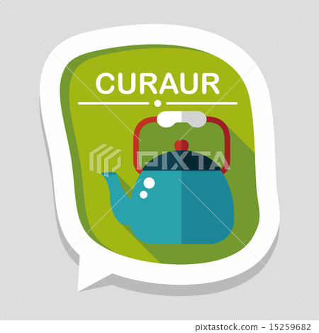 kitchenware tea pot flat icon with long shadow,eps10 15259682