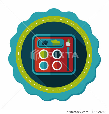 Art palette with paint brush flat icon with long shadow,eps 10 Art palette with paint brush flat icon with long shadow,eps 10 15259780