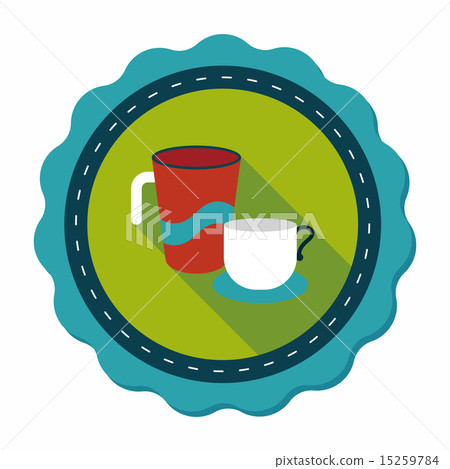 kitchenware cup flat icon with long shadow,eps10 kitchenware cup flat icon with long shadow,eps10 15259784