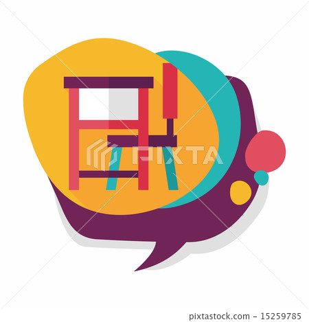 Vintage school desk flat icon with long shadow,eps10 Vintage school desk flat icon with long shadow,eps10 15259785