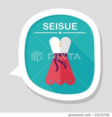 woman dress flat icon with long shadow,eps10 woman dress flat icon with long shadow,eps10 15259786