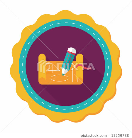 blueprint flat icon with long shadow,eps10 blueprint flat icon with long shadow,eps10 15259788