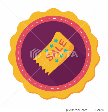 shopping sale coupon flat icon with long shadow,eps10 shopping sale coupon flat icon with long shadow,eps10 15259789