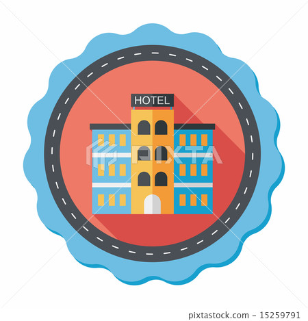 Hotel flat icon with long shadow,eps10 Hotel flat icon with long shadow,eps10 15259791