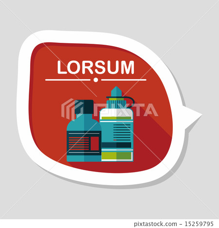 Medical Bottle flat icon with long shadow 15259795
