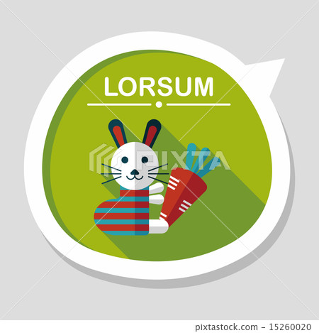 Rabbit with carrot flat icon with long shadow,eps 10 Rabbit with carrot flat icon with long shadow,eps 10 15260020