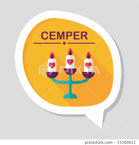 wedding candle holder flat icon with long shadow,eps10 15260021