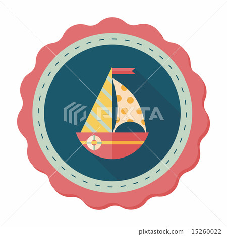Sailboat flat icon with long shadow,eps10 Sailboat flat icon with long shadow,eps10 15260022